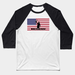 Wolverines! USA Flag Baseball T-Shirt